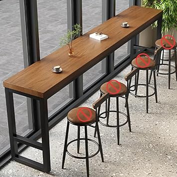 Industrial Bar Height Table Pub High Top Table Solid Wood for Kitchen Coffee Shop Dining Room Restaurant Stool not Included160cm/63in
