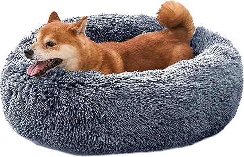 Miniatura 1 de Comfort Donut - Cama para perros ultrasuave con soporte para el cuello, 3 tamaños (lavable a máquina) para perros y gatos pequeños, medianos y