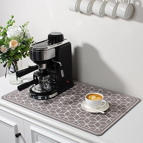 Tapete de café grande para secar platos para encimera de cocina, tapete absorbente de manchas para barra de café, tapete para cafetera, alfombrilla