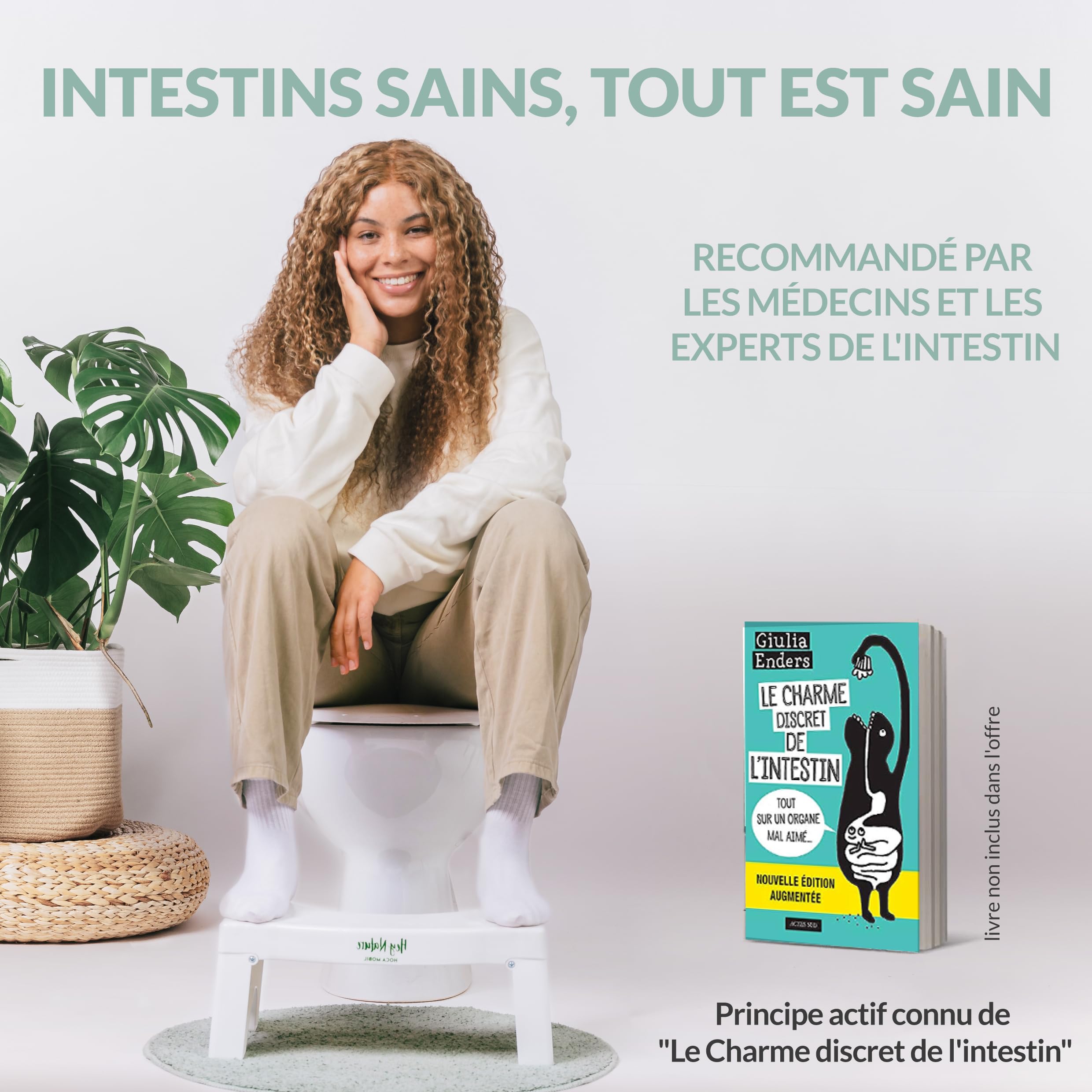 WWFFEN Tabouret De Salle De Bain Adulte 18 Cm - Base Antidérapante, Ergonomique - Soulage Hémorroïdes, Constipation & Ballonnements