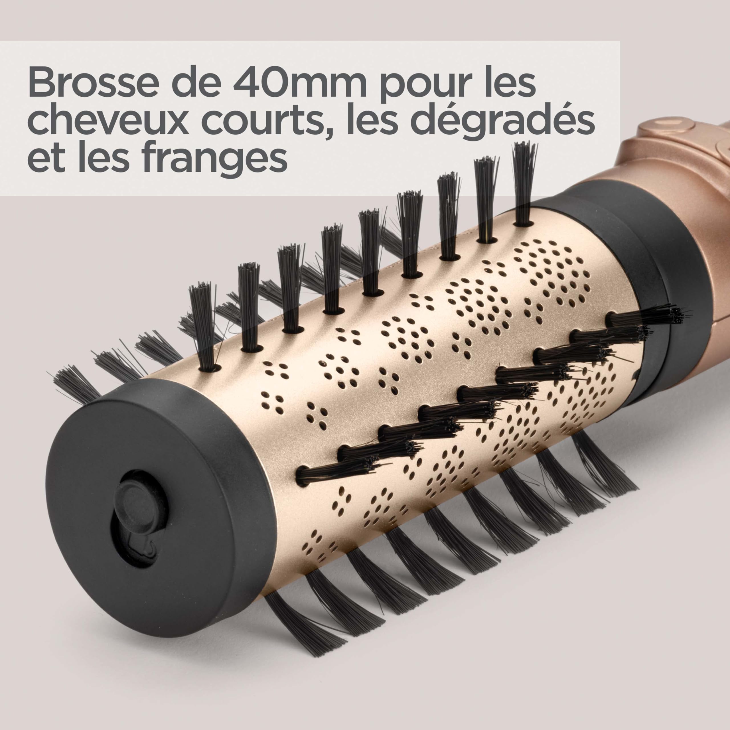 BaByliss Brosse soufflante rotative Big Hair Dual - Technologie ionique anti-frisottis, Brosse de 50 mm et 40 mm, 2 sens de rotation, 2 réglages de température + Bouton air froid, Noir, AS952E