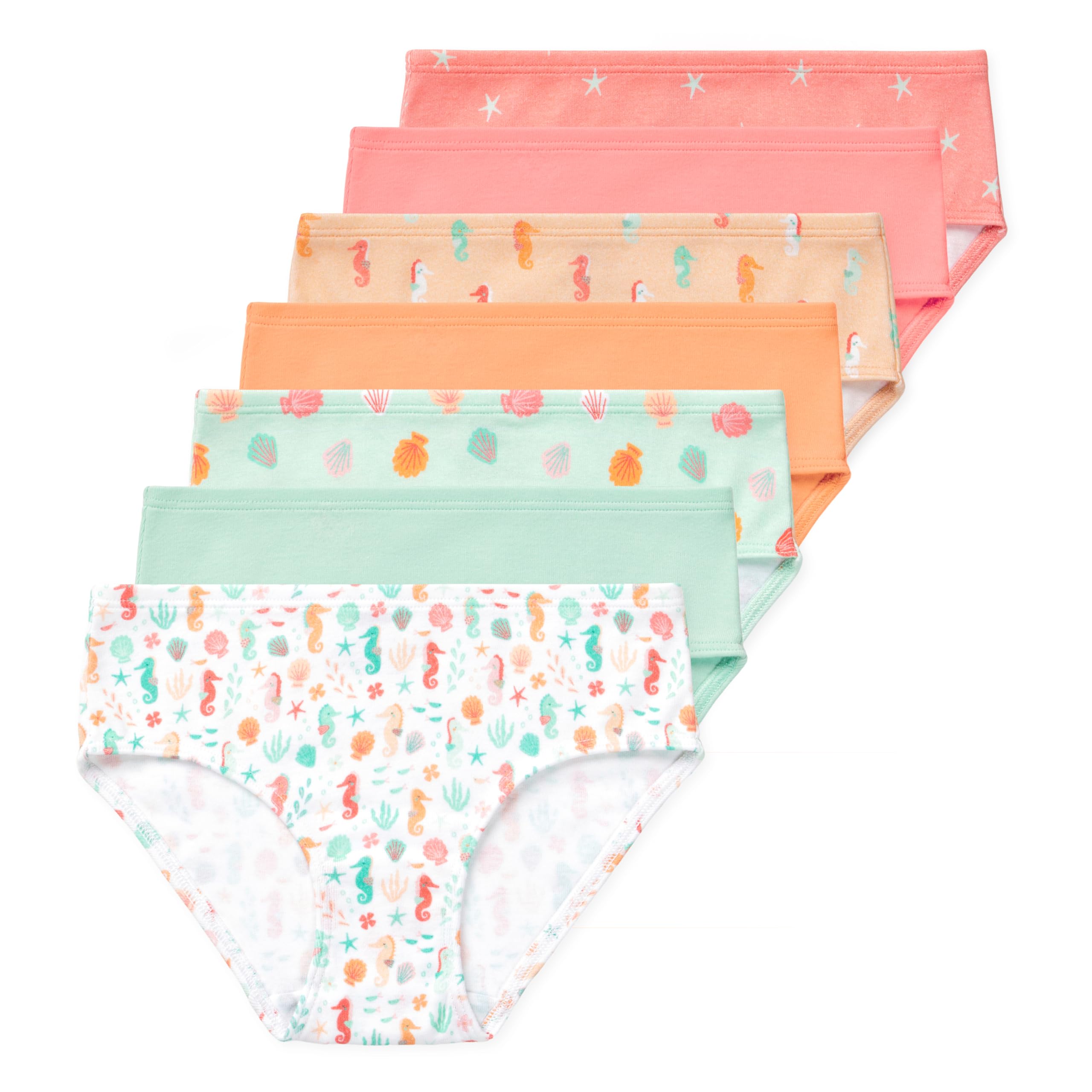 Lucky Me Gracie Girls Briefs 100 Organic Cotton Underwear 7 Pack
