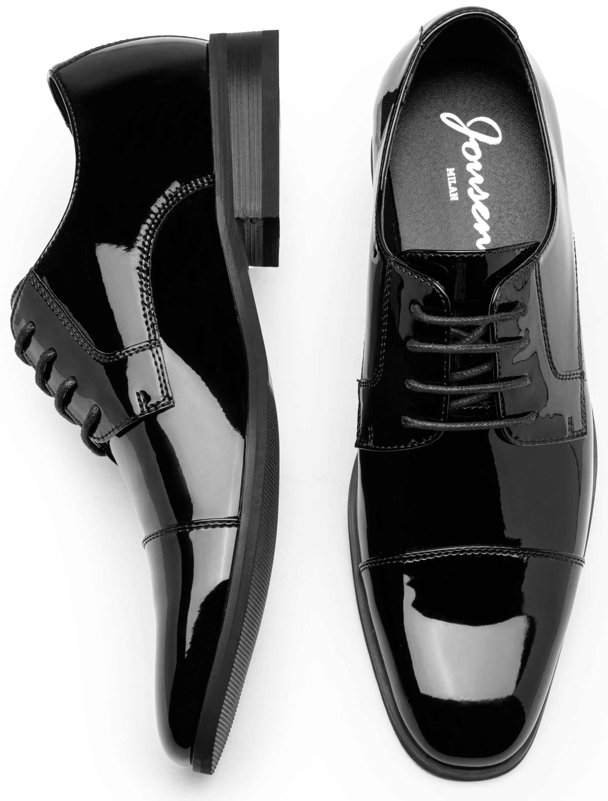 Jousen Mens Dress Shoes Tuxedo Patent Oxford Classic Comfortable Dress Shoes for Men