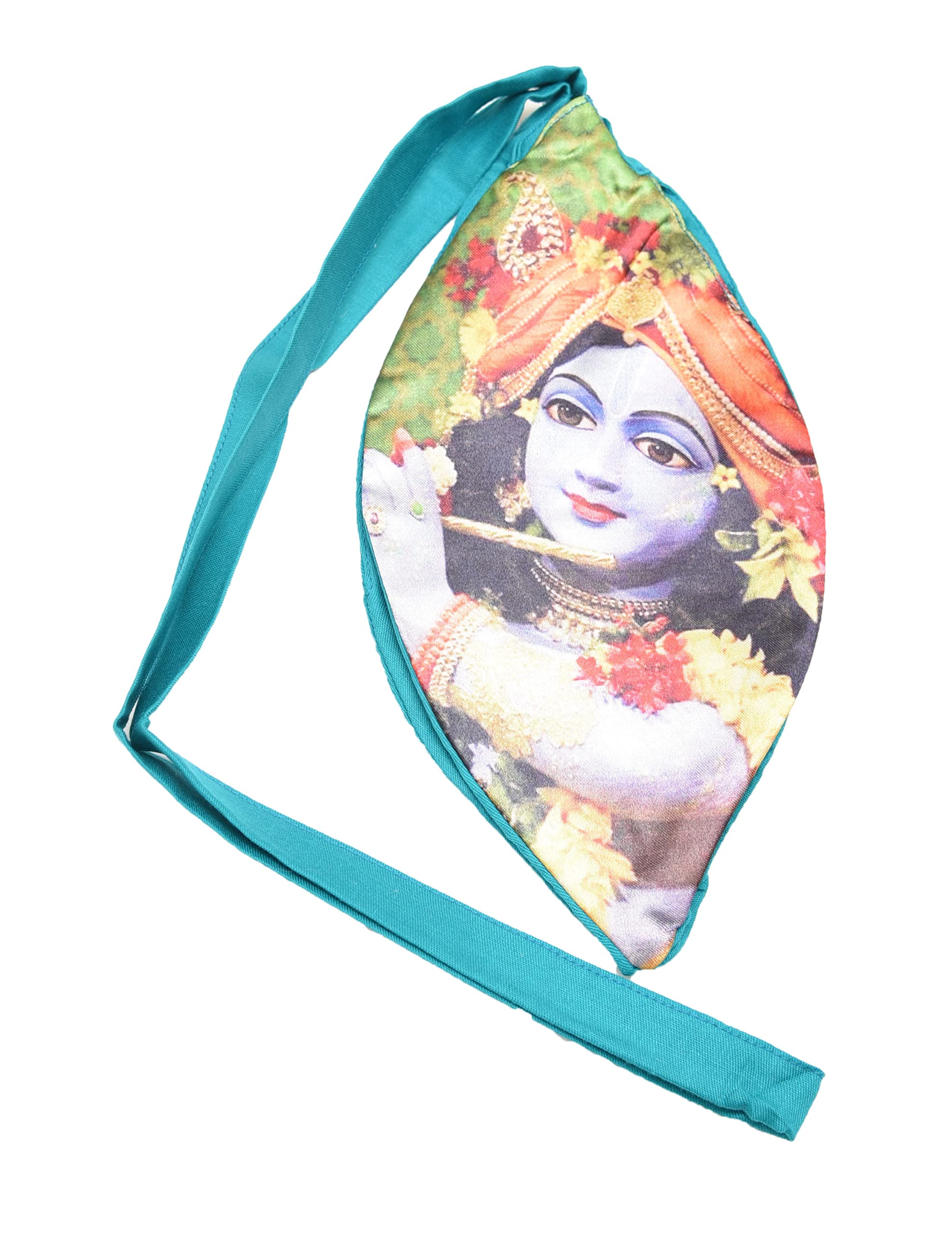 Spiritual World Digital Printed Krishna Ji Cotton Bead Bag/Japa Mala Bag/Jholi/Chanting Bag with Zip Pocket Desgin #1