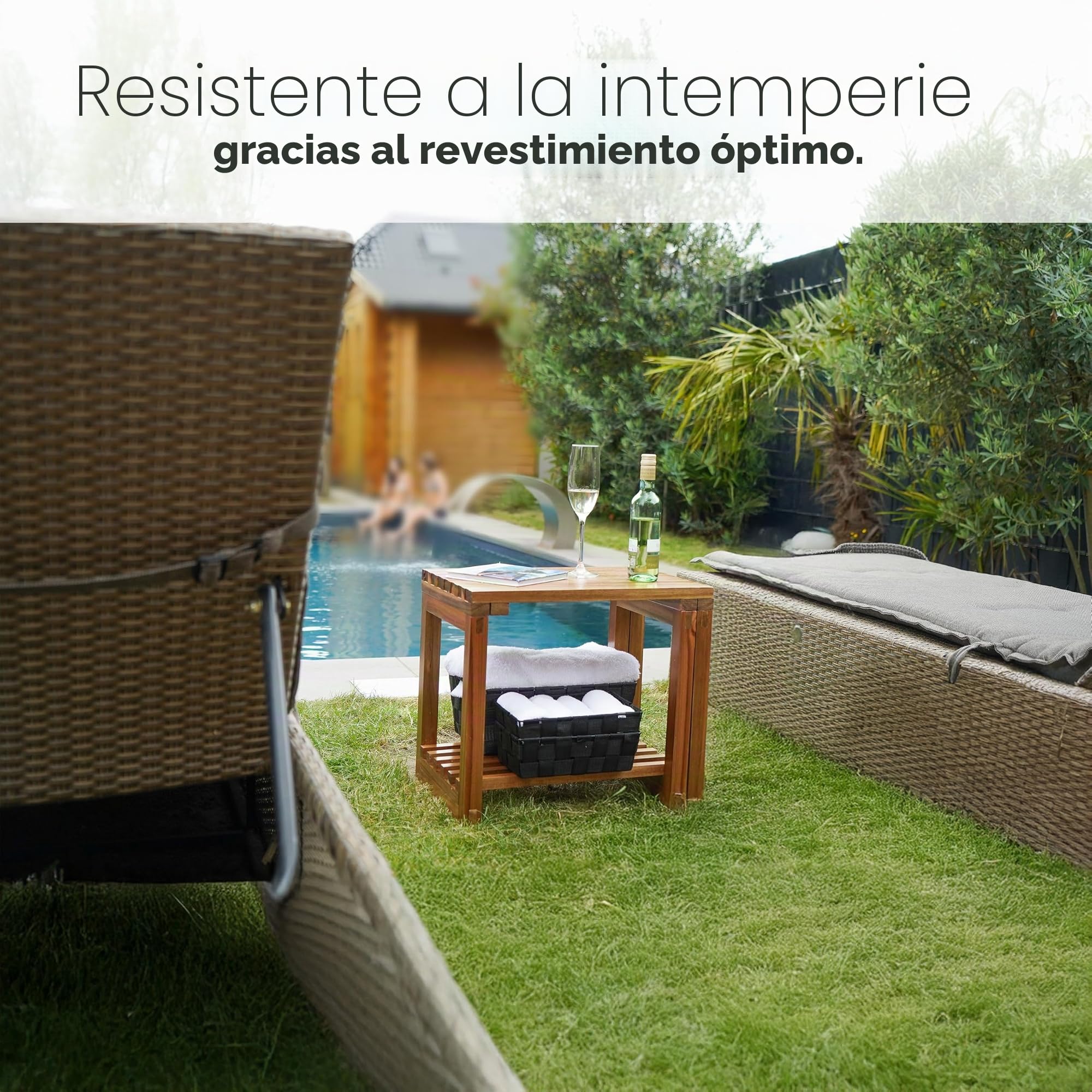 SVADA Taburete de ducha extensible de madera de acacia, banco de ducha de acacia con estante, banco de sauna multifuncional, taburete y mesa auxiliar de madera para baño, ducha, balcón, jardín