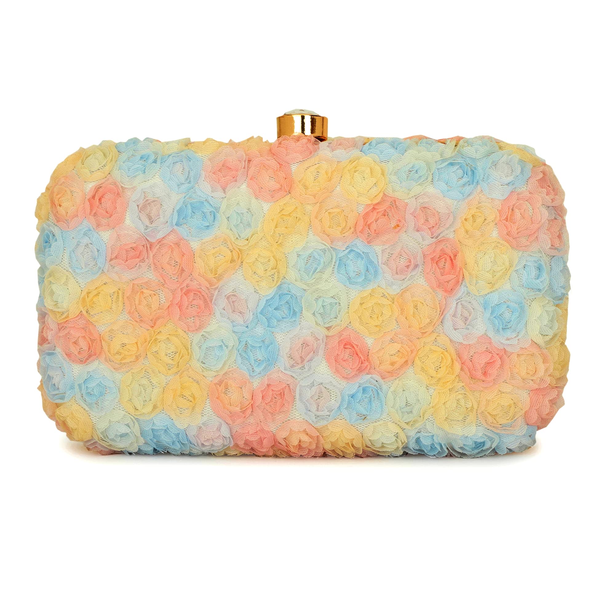 TOOBA Women Handicraft Hand Embroidered Box Clutch Bag Purse for Bridal, Casual, Wedding (Multicolor Flower) (B097F8DFD5) Amazon Price History, Amazon Price Tracker