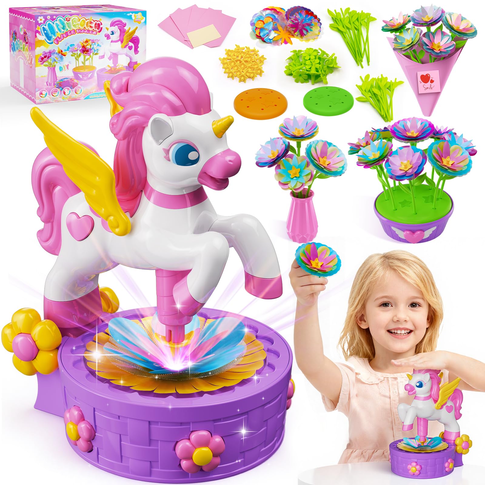 BelleStyle Kit De Pintura De Figuras De Yeso Unicornio – 8 Piezas Con 6 Pinturas Y Pinceles, Manualidad Creativa Para Niños 5-12 Años, Regalo Para Cumpleaños Y Navidad