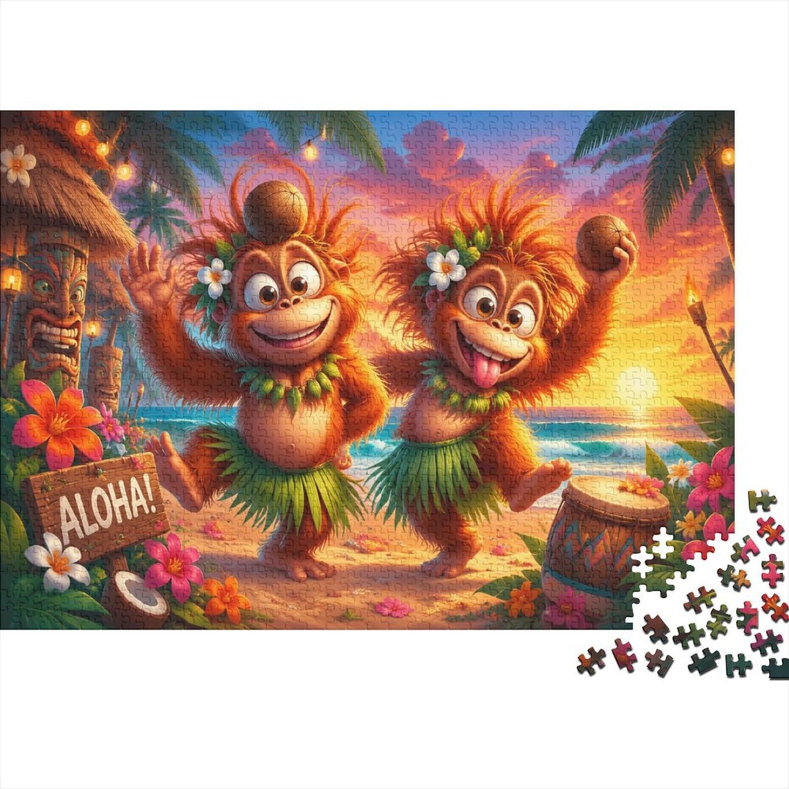 Monkey Beach Sunset Jigsaw Puzzle, 1000 Pcs For Adults