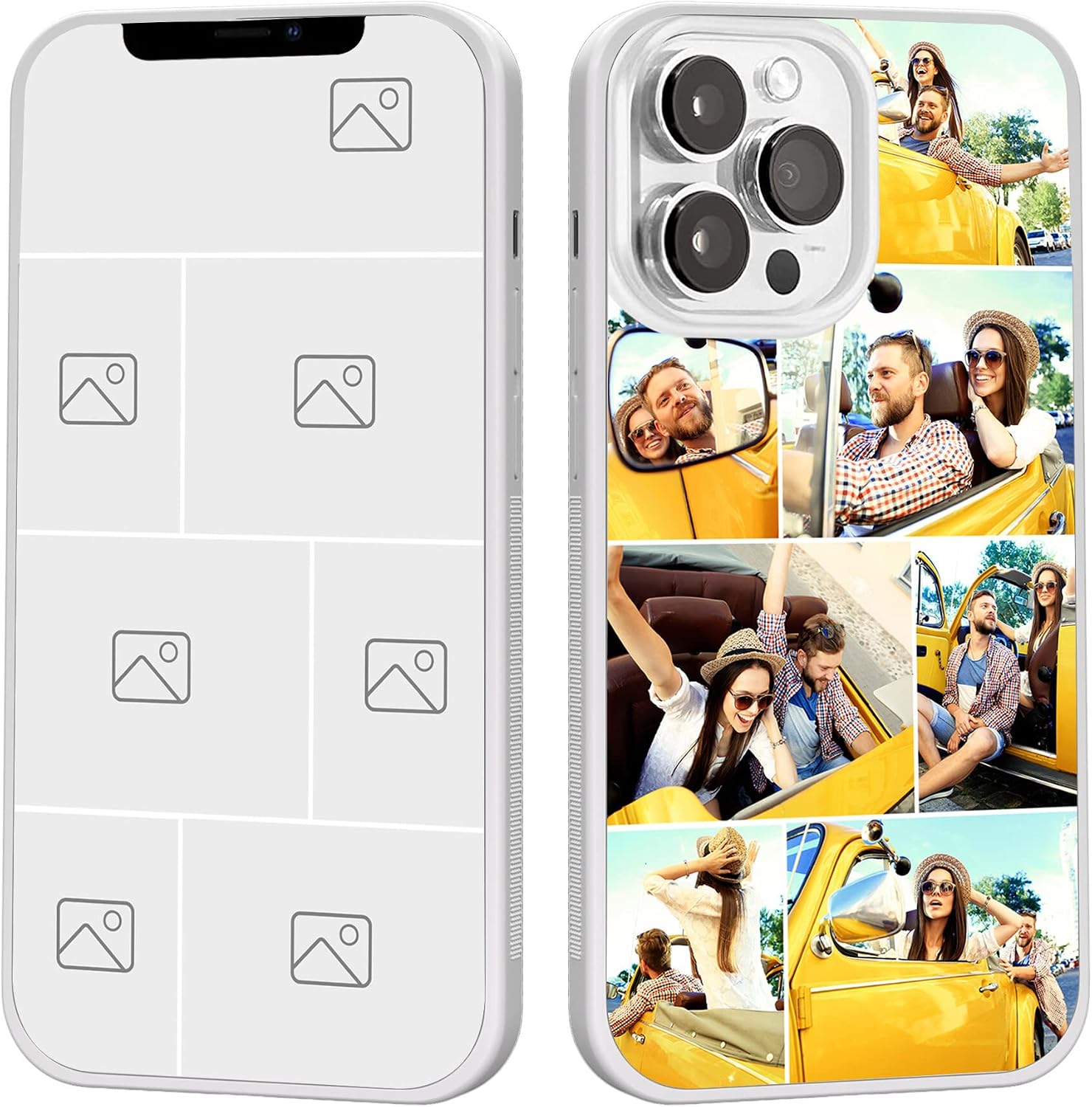 Design Your Own Phone Case for iPhone 11 12 13 14 15 16 17 Pro Max Plus Mini for Samsung Galay S20 S21 S22 S23 S24 S25 Plus Ultra FE Unique Gift Idea for Best Friends Matching Couple (White)