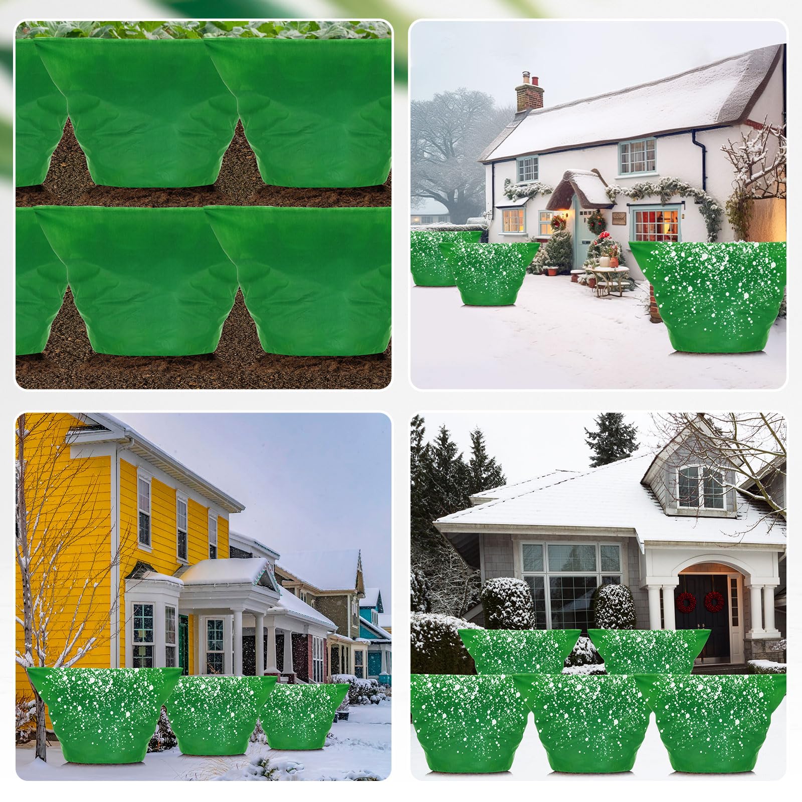 Zhengmy 9 cubiertas para plantas con protección contra la congelación, reutilizables, manta para plantas congeladas, tela para heladas con cordones para jardín al aire libre, protección contra la