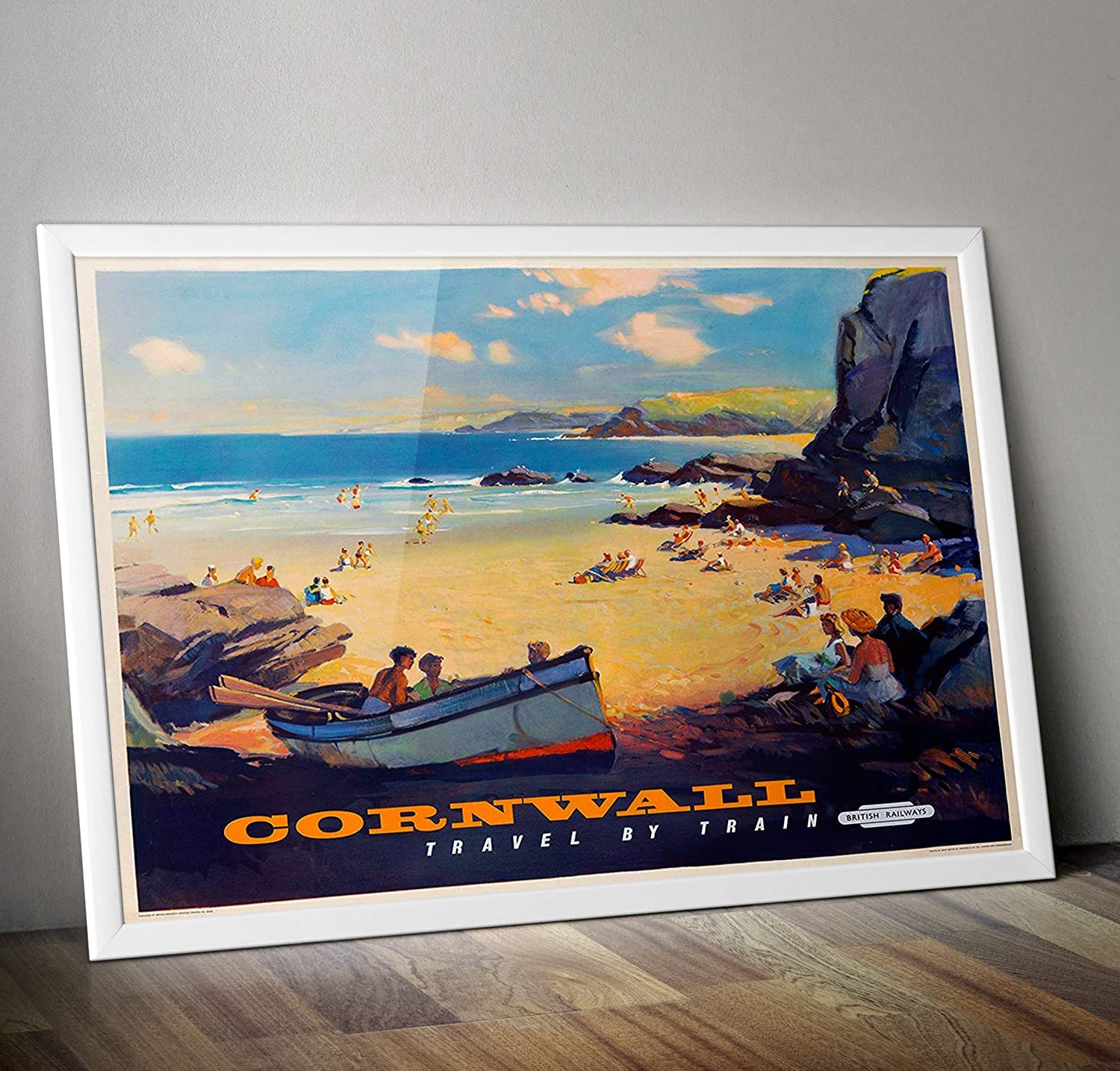 Vintage Cornwall Travel by train Railway Advertising Poster Wall Art Print A4 & A3 (A4)