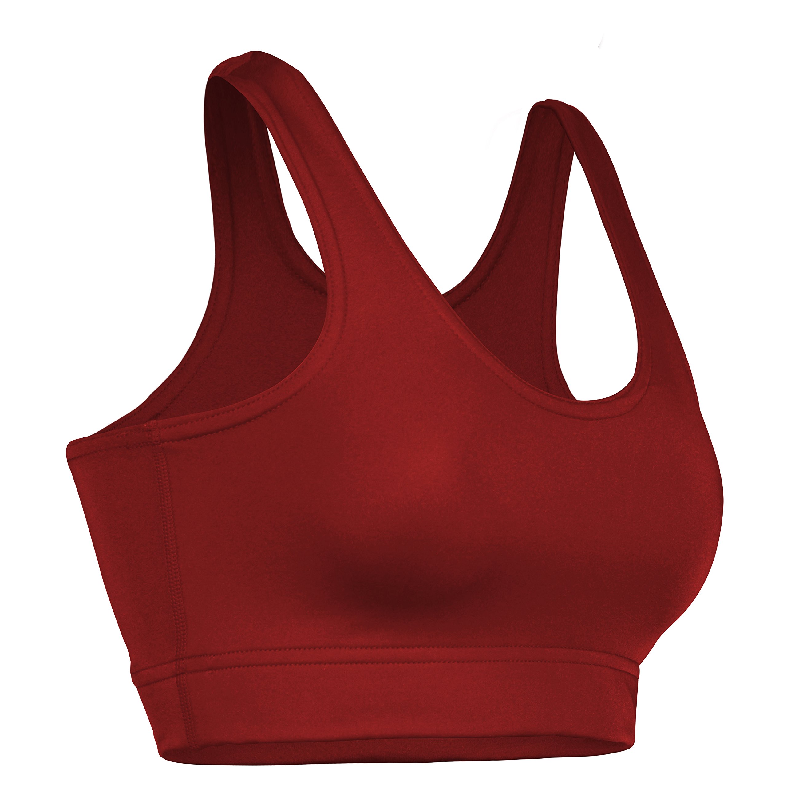 NL-230-CB Women’s Form Fit, Dry Fitness Aerobic Sports Bra-Softball, Field Hockey, Volleyball-Made with Water Blocking Liner Properties (Medium, Red)