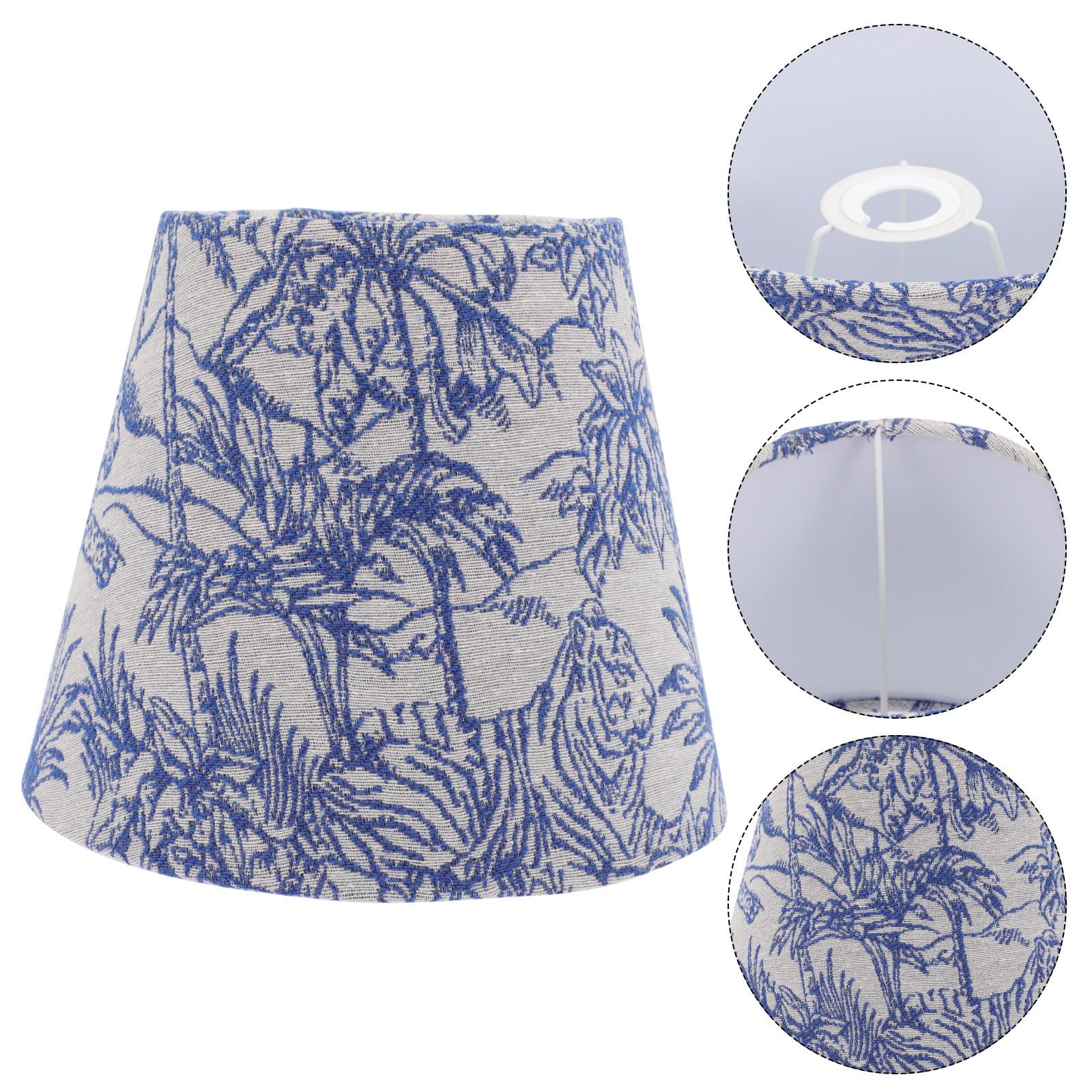 Paralume per Lampada da Terra Blu Motivo Tropicale, Struttura in Metallo Professionale, Design Semplice ed Elegante per Decorare la Casa