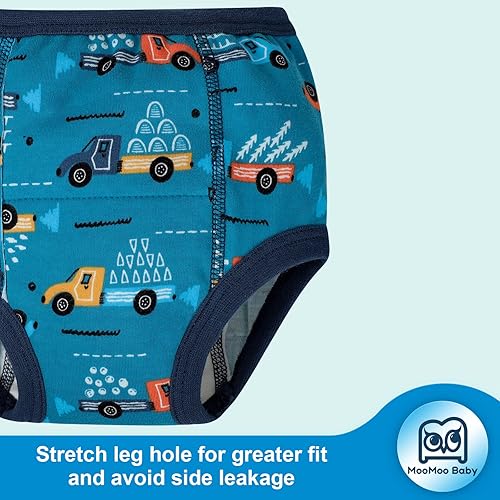 Miniatura 4 de MooMoo Baby Ropa interior de entrenamiento para niños y niñas, pantalones de entrenamiento absorbentes para niñas 2T-7T