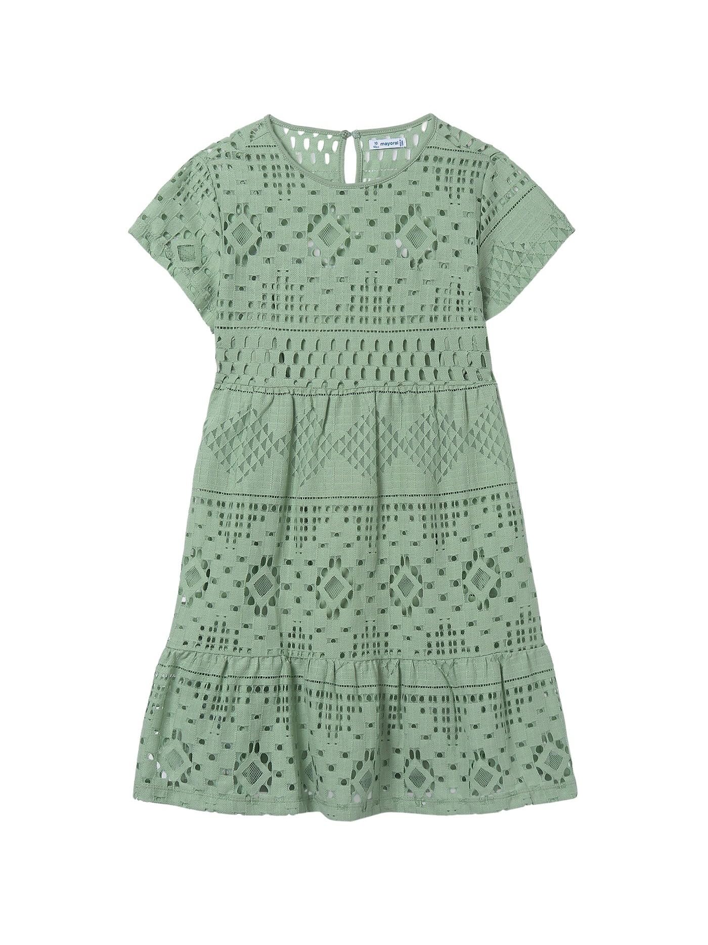 Mayoral Vestido Encaje para niña Salvia