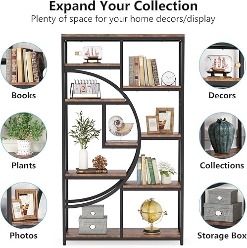 Miniatura 6 de Tribesigns Estantería, Estantería Industrial de 5 Niveles Etagere, Estanterías Altas Independientes para Libros Estante de Exhibición Organizador de