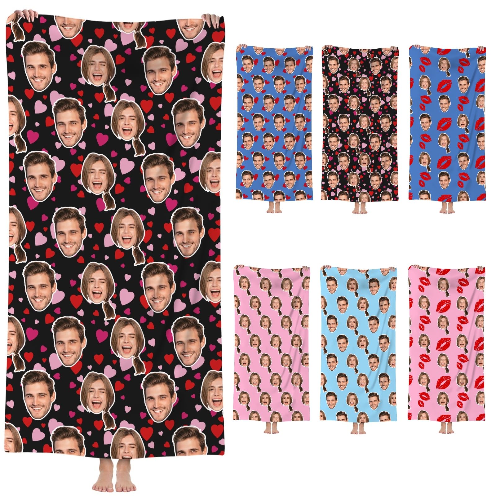 papasgix Personalised Microfibre Beach Towels for Adults with Photo Face Extra Large Travel Towel Quick Dry Sand Free Lightweight Bath Towel for Swimming Gym(Face Coloured,90x180cm Microfiber)