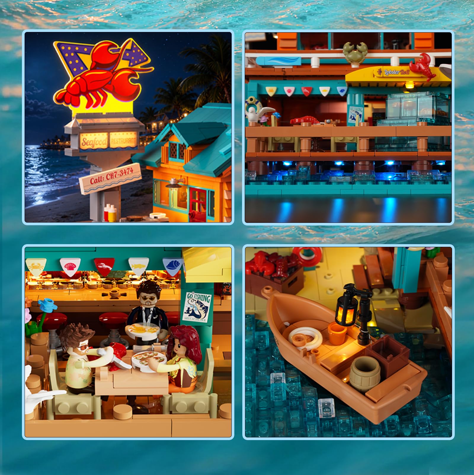 Lumibricks Funwhole Podróż Samochodem - Restauracja z Owocami Morza