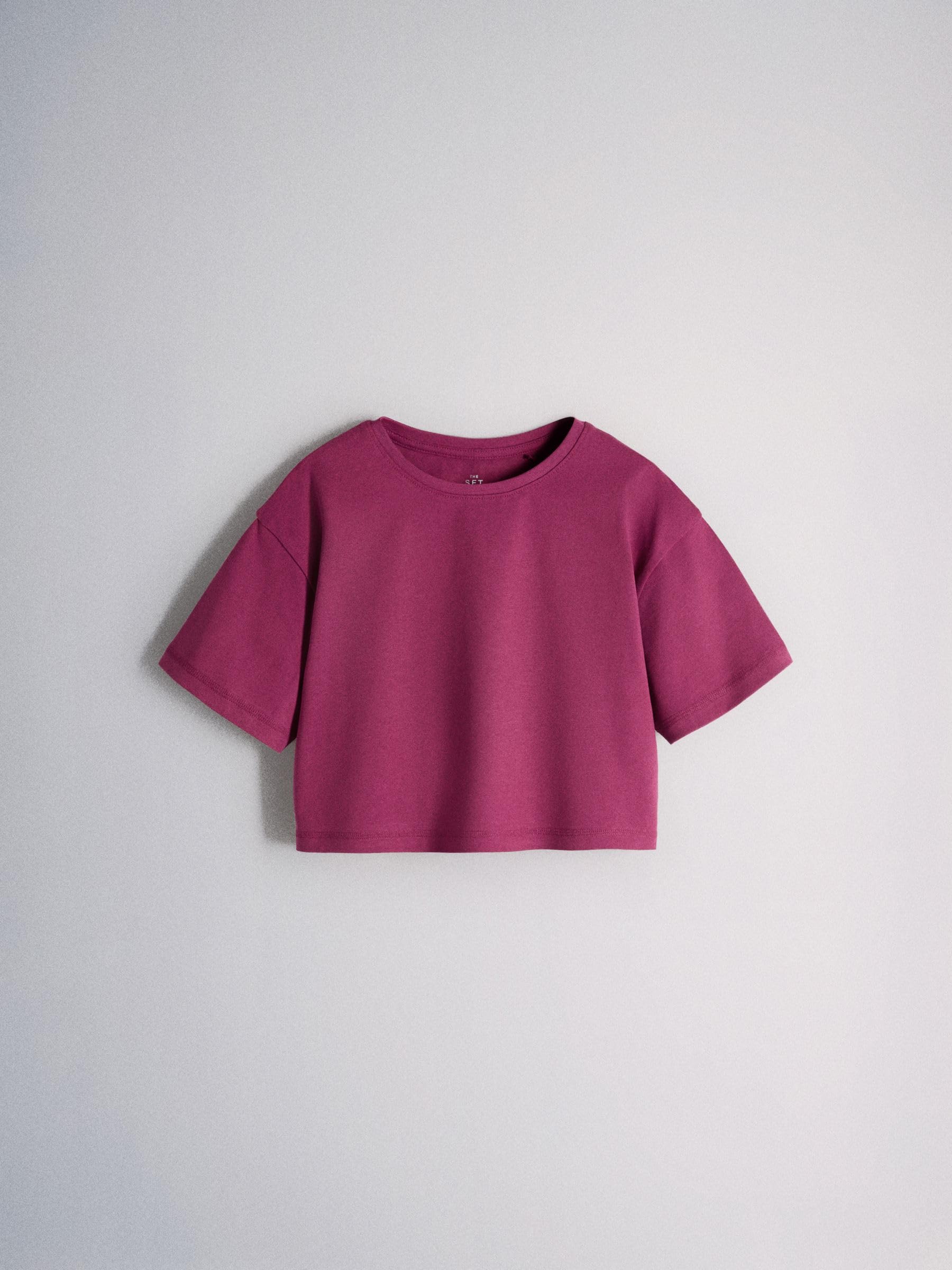 THE SET Fille T-Shirt Oversize Court, Lot de 5 | Coupe standard, 100 % coton