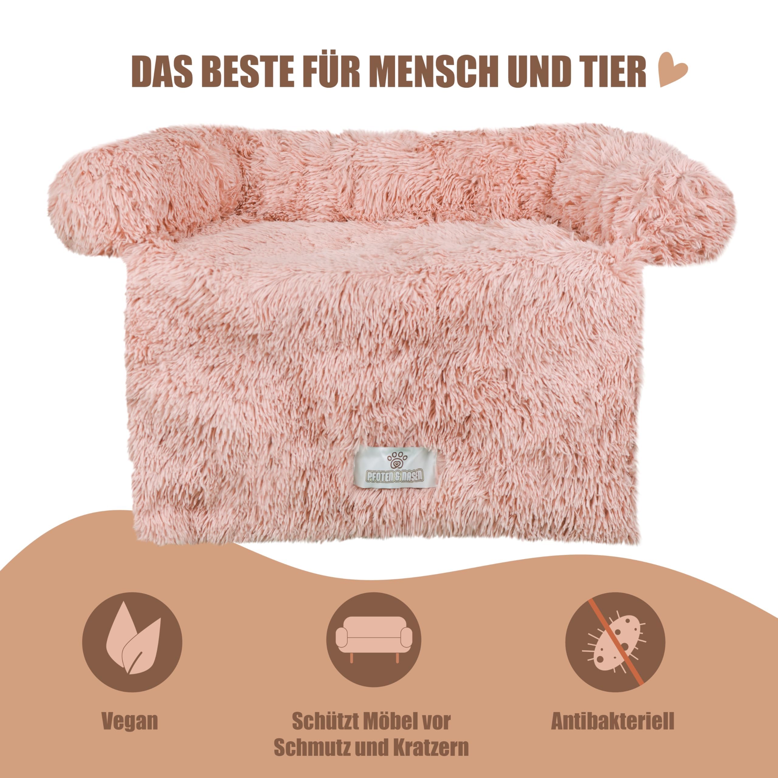 pfoten&nasen® Hundebett Sofa [Dunkelgrau, M - 90x80cm], Sofabett Hund, Sofaschutz Hund, Wasserdicht Hundematte Waschbar, Hundekissen für Große, Mittelgroße und Kleine Hunde, Hundesofa.