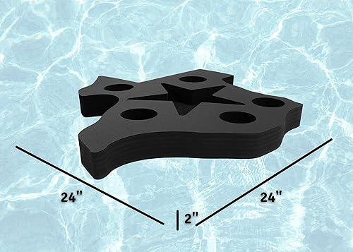 Miniatura 2 de Polar Whale Soporte flotante para bebidas, bandeja de mesa de refrigerio para piscina o playa, fiesta, flotador, sala de estar, espuma negra