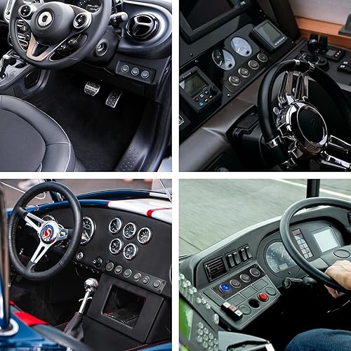 Miniatura 2 de Panel de interruptores, redondo de 12 voltios, panel de interruptores marinos de aluminio, impermeable, panel de interruptor basculante para