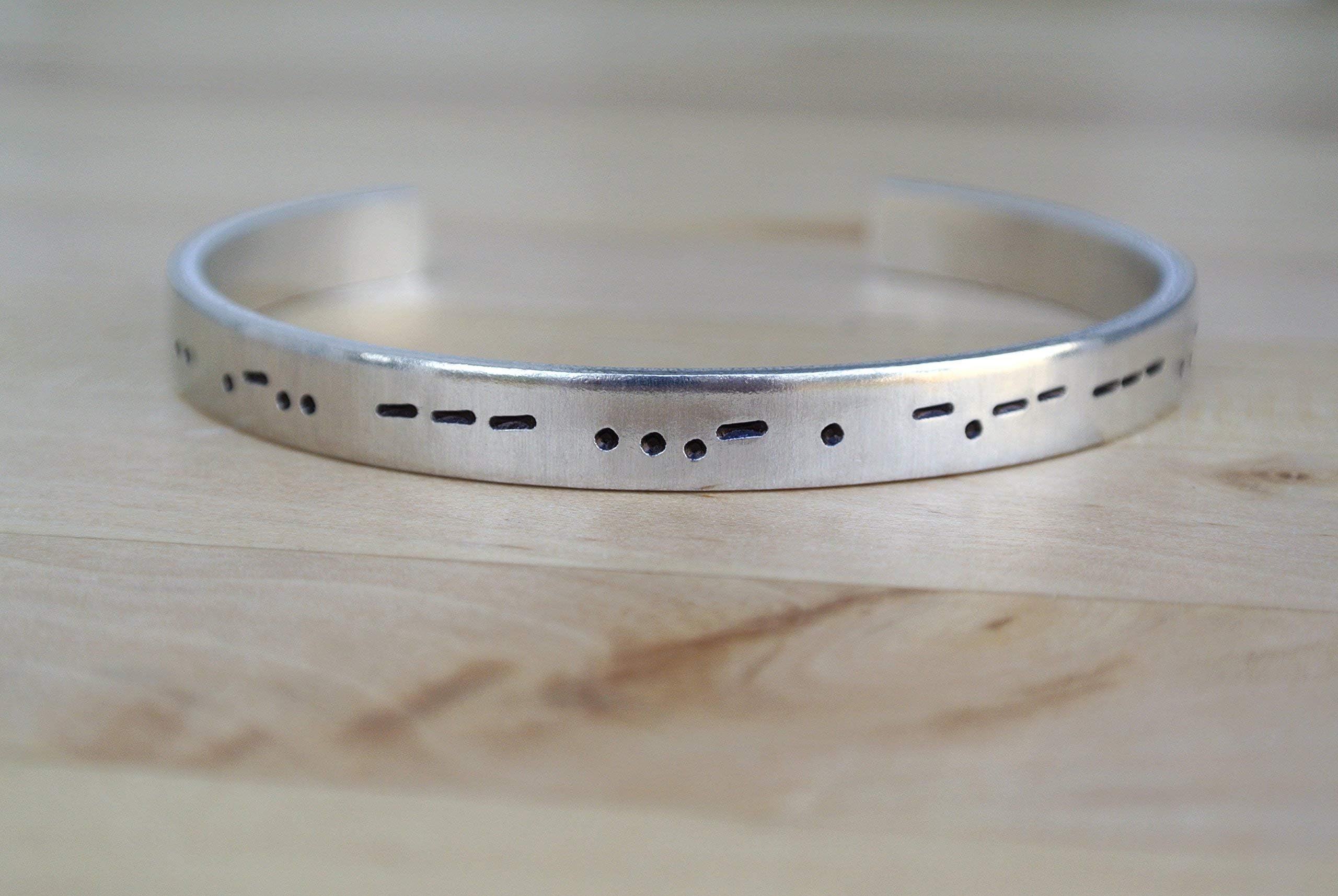 I Love You Morse Code Bracelet, Valentine's Day Gift For Her, Girlfriend Gift, Morse Code Jewelry, Hidden Message Jewelry