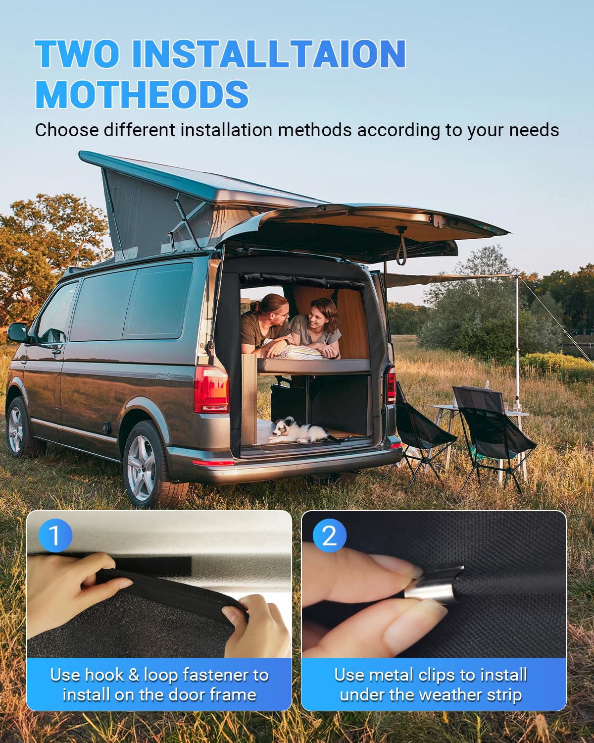 SUPAREE Moskitiera Camper Klapa do Camping Van (185 x 155 cm)