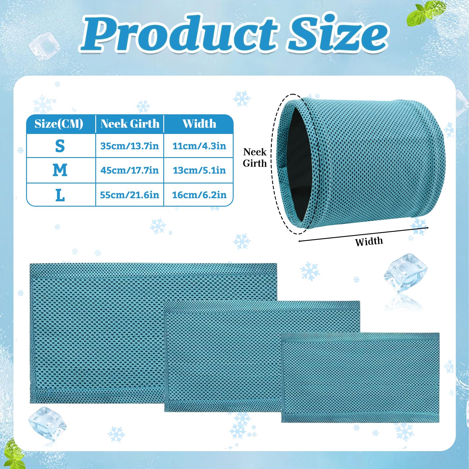Collare di Raffreddamento per Cani, Collare Rinfrescante per Cani, Bandana Refrigerante per Canis, Collares Refrigerante Cane per Rinfrescare gli Animali Domestici in Estate (Blu, L)