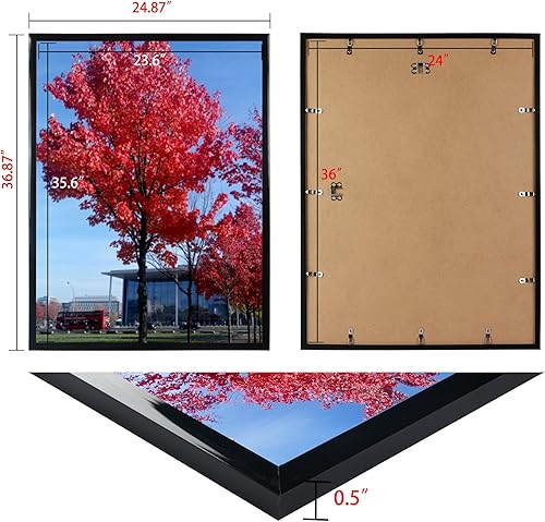 Miniatura 2 de Medog Marco para póster de 24 x 36 pulgadas, color negro, para galería de estudio, colegios de pared, 24 x 36 pulgadas, 2 unidades