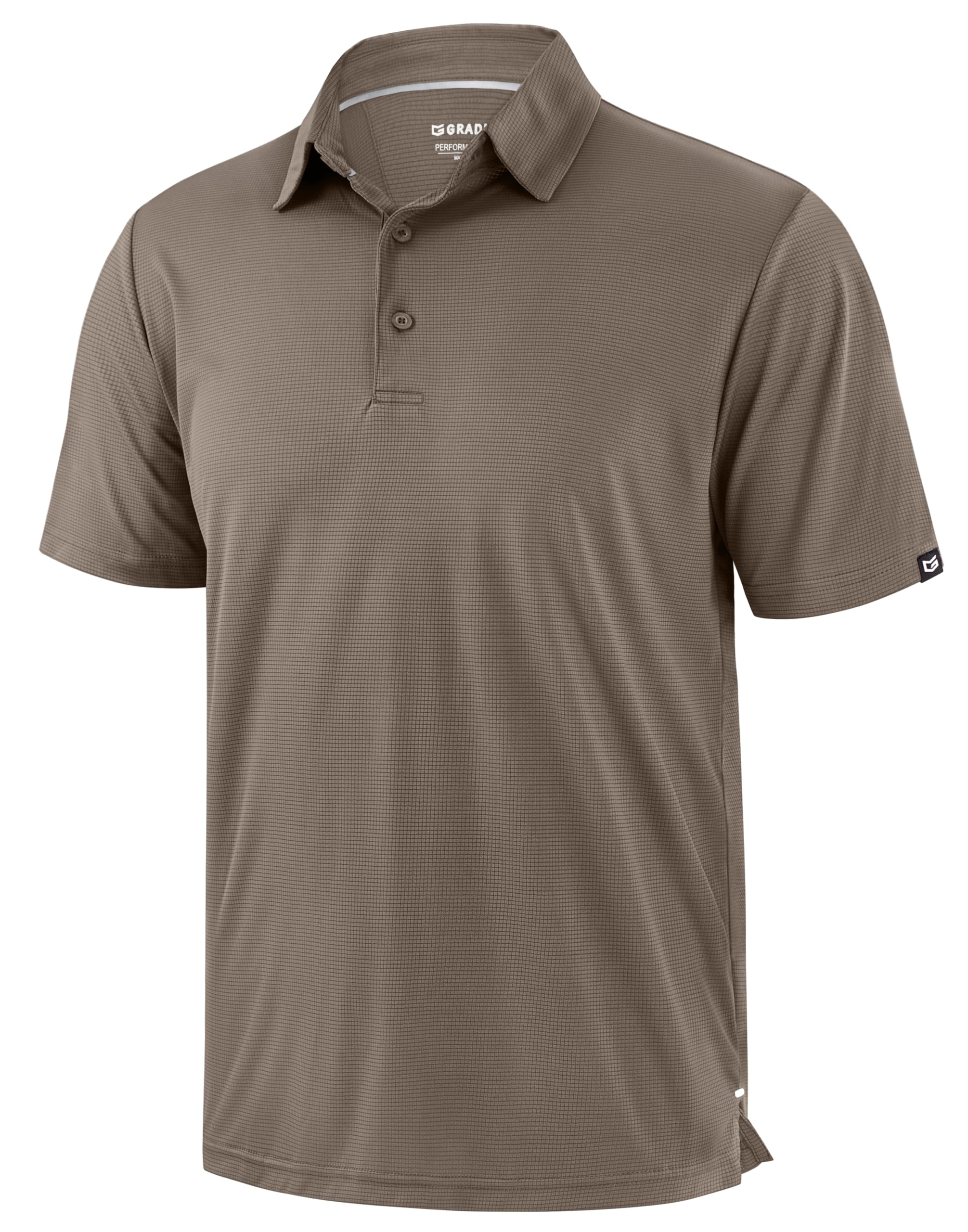 Mens Golf Shirt Grid Lightweight Short Sleeve Dry Fit Moisture Wicking Performance Athletic Collared Polo Shirts for Men — view 9