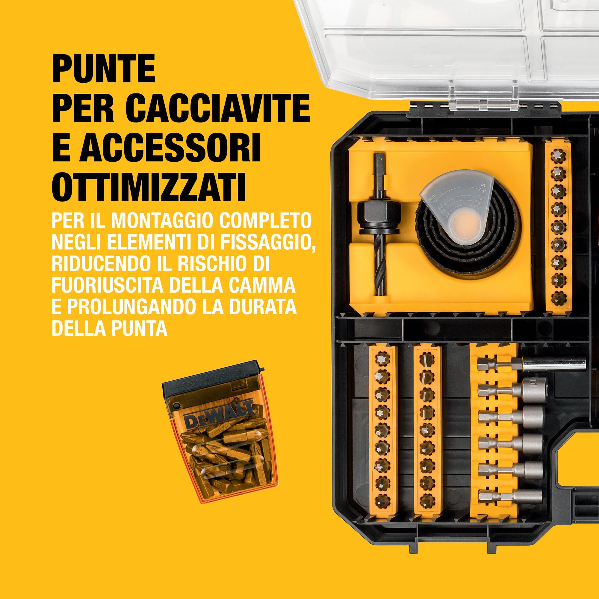 DEWALT Set di punte per trapani avvitatori ad alte prestazioni (100 pz.), adatto per cassetto Tstak IV, DT71569-QZ