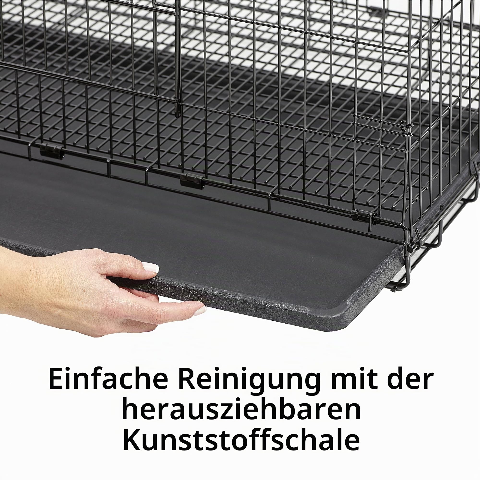 MidWest Homes for Pets Medium Wabbitat Kaninchenkäfig, mittelgroß, Gitter-Boden, herausnehmbare Bodenwanne, Zugang durch Tür oben und vorn, rostbeständige Oberfläche, kein Werkzeug erforderlich