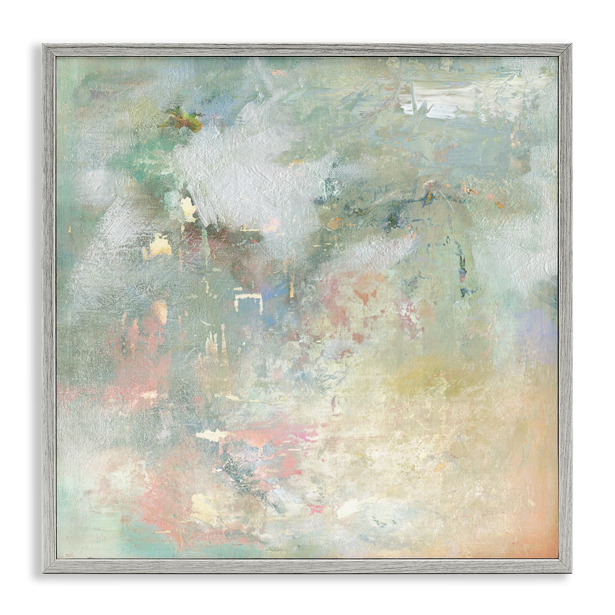 Stupell Industries Ethereal Pastel Brush Harmony 'Ethereal Brushstroke Harmony', Framed Giclee Art, Gray, 24 X 24 Inches, Easy To Hang And Sturdy, Made In Usa, By Carol Robinson