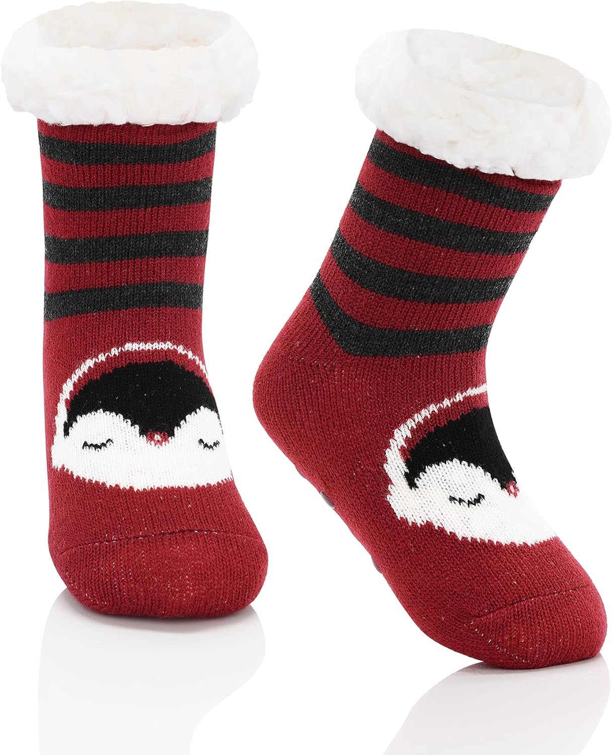Zando Kids Fuzzy Socks with Grips Non Slip Toddler Slipper Socks Baby Christmas Socks Boys Girls Winter Warm Cozy Socks