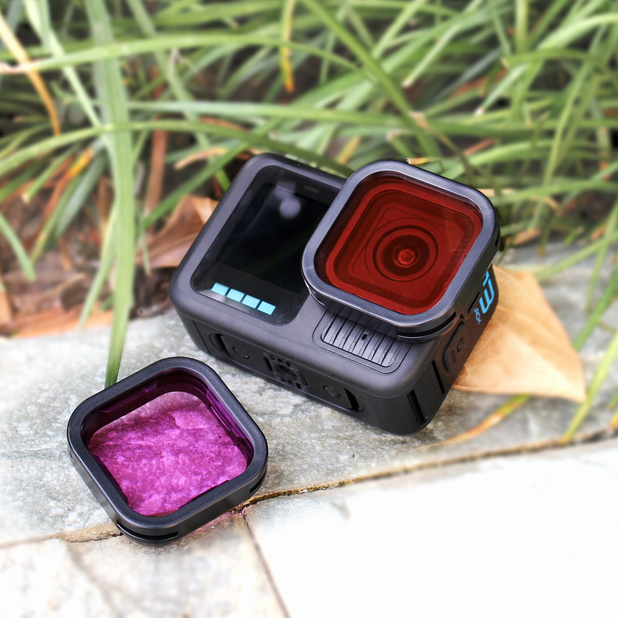 Lot de 2 filtres sous-marins pour GoPro Hero 13 noir, rouge et magenta, kit de filtres d'objectif pour GoPro 13, idéal pour la plongée en apnée, la photographie semi-plongée, correction des