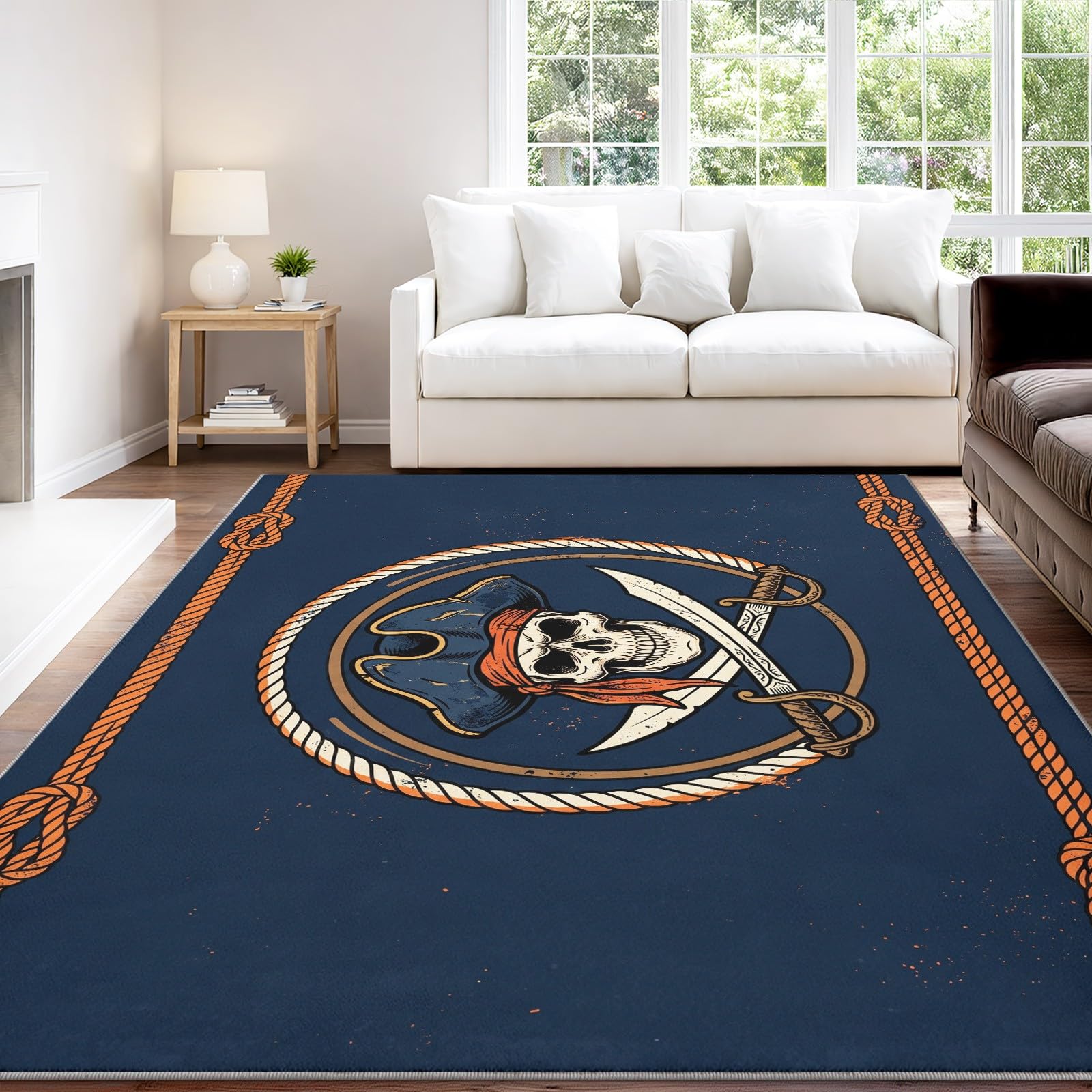 Générique Artistique Élégant Surface Lavable Tapis de Peinture à l'huile Fleurs, Doux à Poil Bas Grands, Tapis Sol de l’entrée des Moquette pour Salon Chambre Salle à Manger 60 x 120 cm