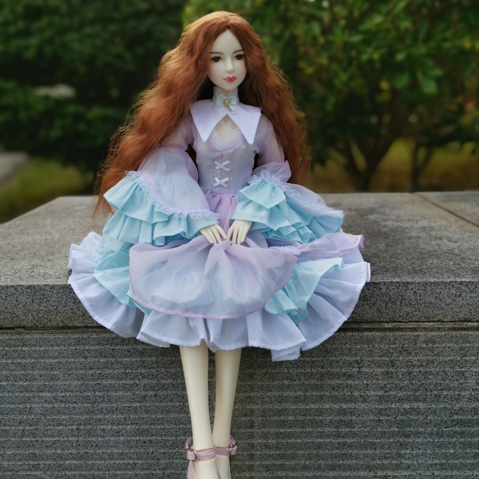 Puppenkleid Ball Jointed Doll Kleid Retro Stil Handarbeit Einfache Handhabung für Kinder Fantasievolles Rollenspiel Geschenk, violett