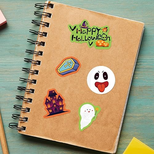 Miniatura 6 de Calcomanías de Halloween para niños, 24 hojas de calcomanías surtidas para el hogar, aula, fiesta, juegos, manualidades, recompensas escolares