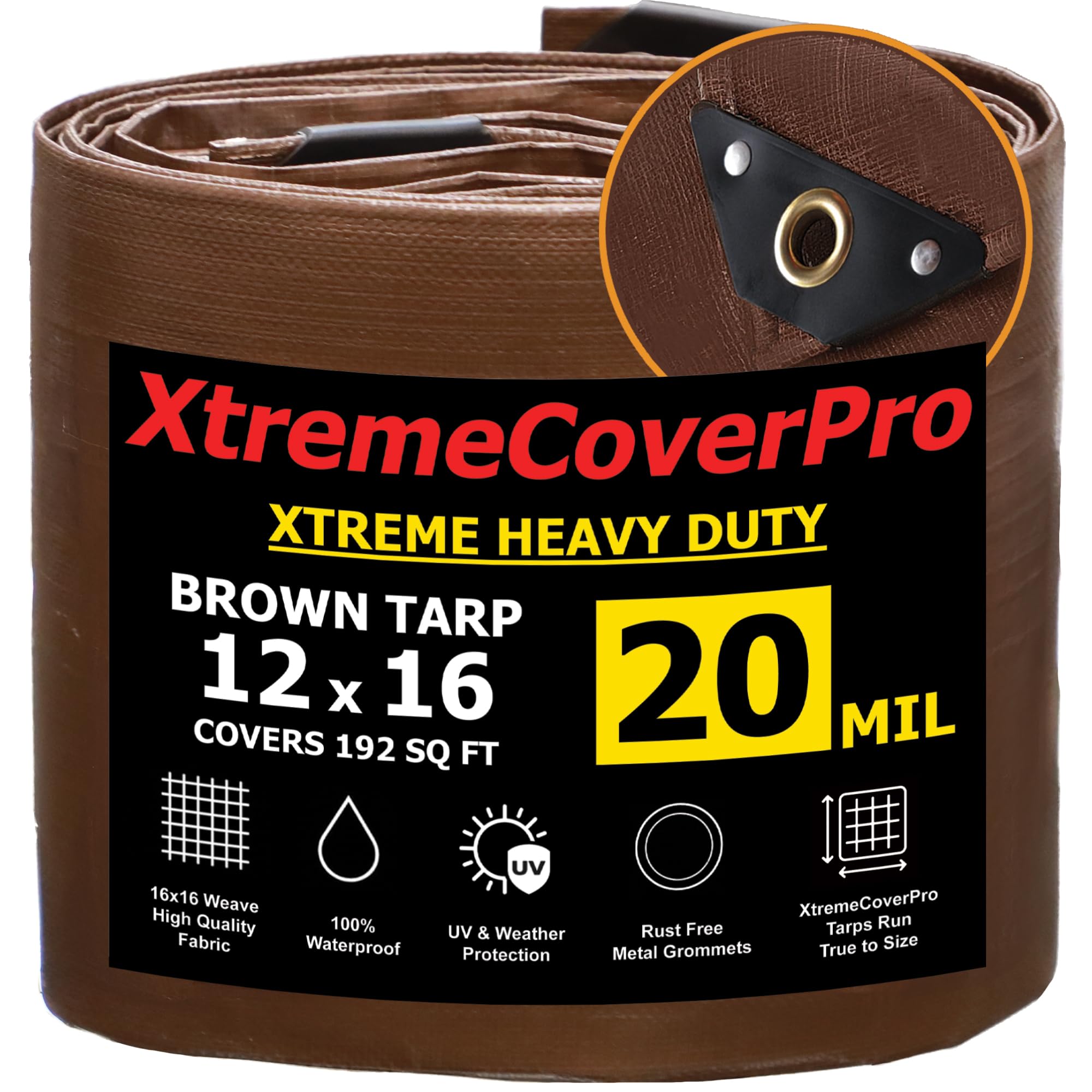 XTREMECOVERPRO 12x16 Brown Tarp