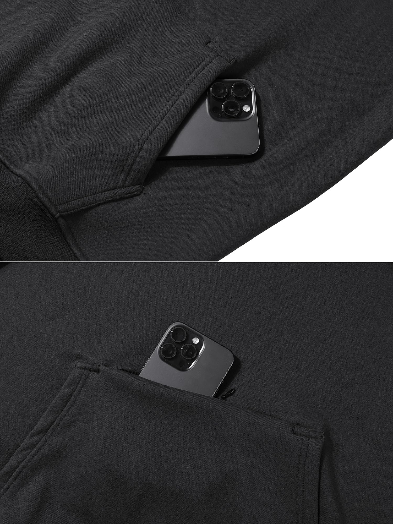 Peakwell Felpa Uomo con Cappuccio e Zip Felpa in Pile Caldo Pullover da Lavoro