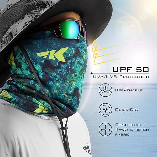 Miniatura 2 de KastKing La Sal - Polaina de cuello UPF 50+, pasamontañas, polaina de cuello para hombres y mujeres, protector facial para pesca, senderismo