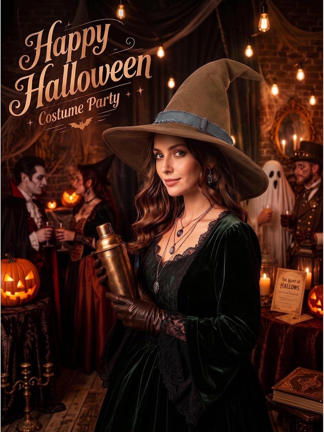 Halloween Witch Hat Accessories for Women, Cosplay Supplies