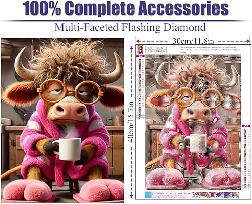 Miniatura 5 de Kits de arte de diamantes de dibujos animados para adultos, kits de pintura de diamantes para adultos, puntos de diamante redondos 5D para