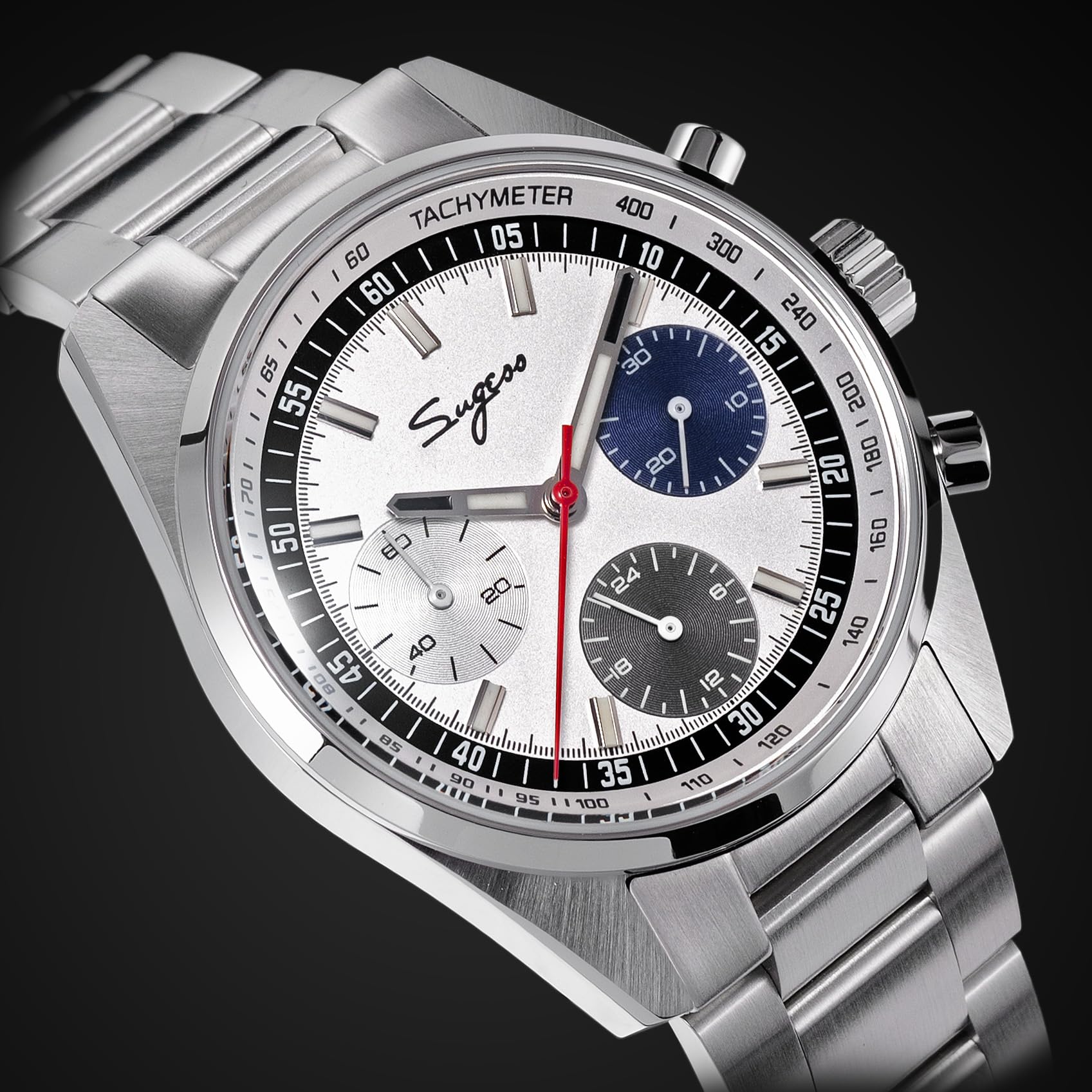S465.TE.S Crono Heritage Fashion Cronografo Meccanico Uomo Orologio Acciaio Gabbiano 1963