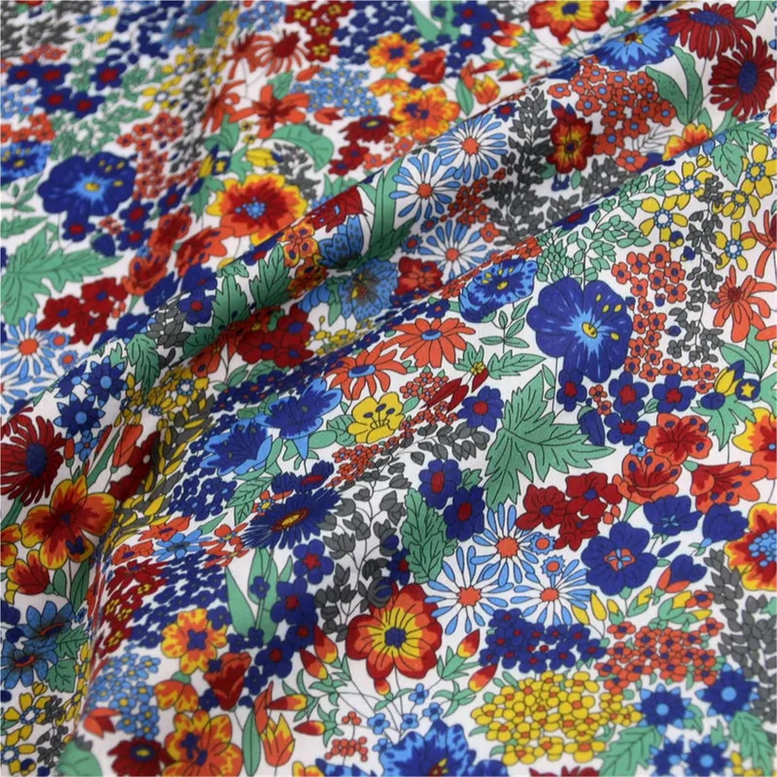 Impresión de tela algodón con flores color oscuro(Color-11)