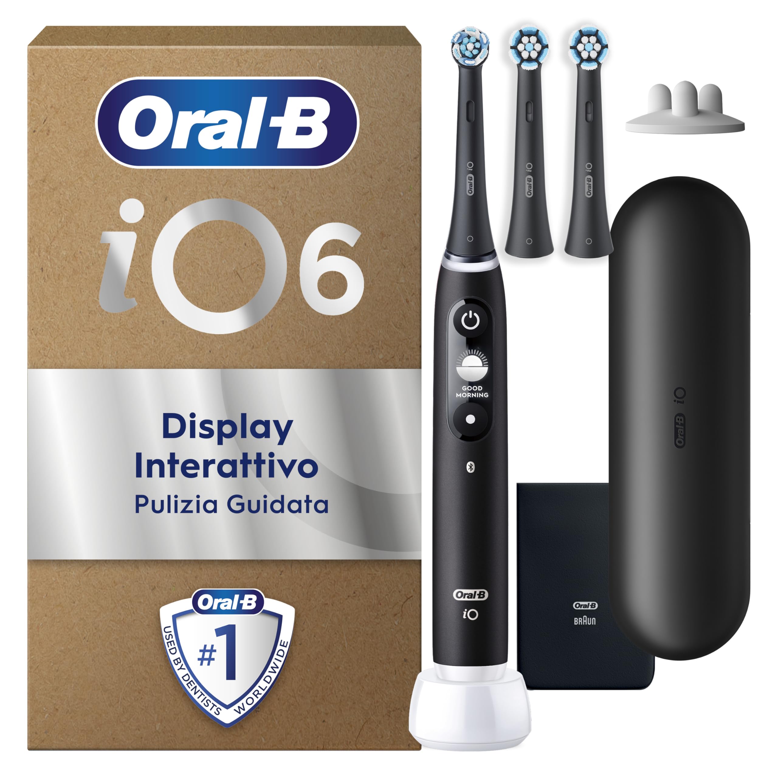 ricaricabile io 6 toothbrush 3 teste bianca con caso