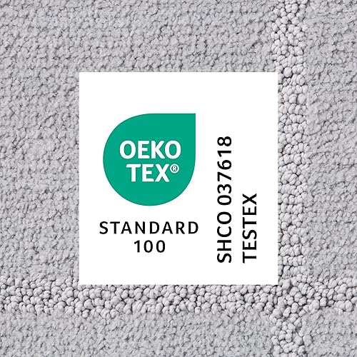 Miniatura 9 de TOWN & COUNTRY EVERYDAY Tapete de baño ultra afelpado con borde copetudo, suave y absorbente, parte trasera antideslizante, lavable a máquina, gris,