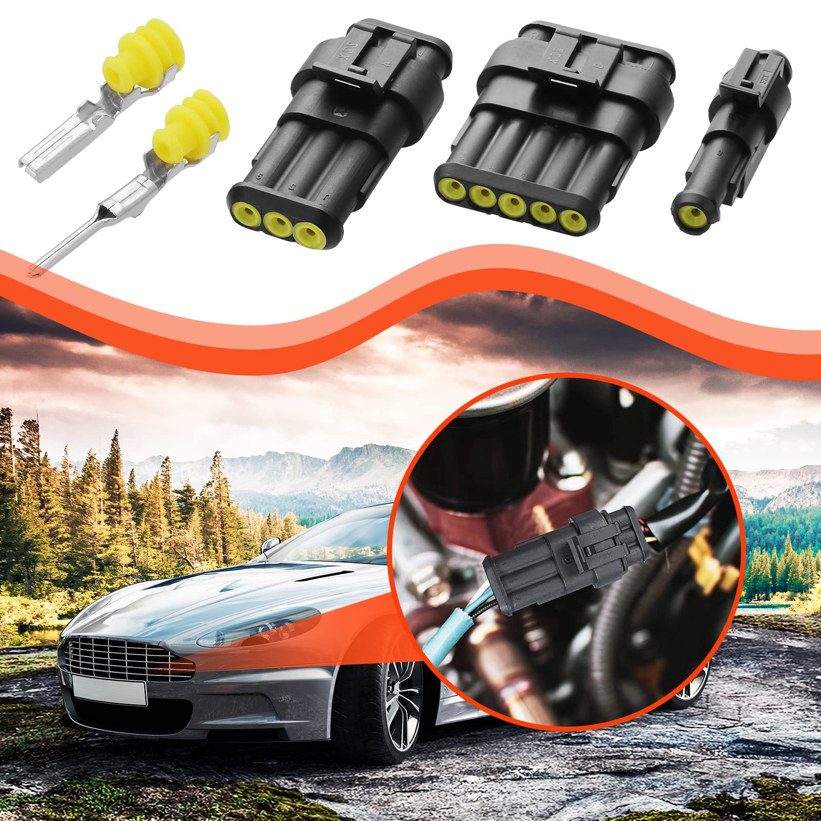 WiMas 622 Stück Auto Steckverbinder Set - Wasserdicht 1-6 Polig Für KFZ