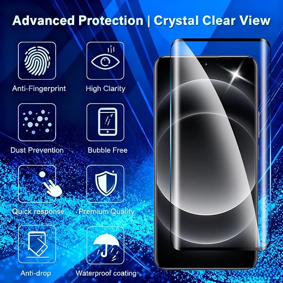 [2-Pack] Screen Protector for Xiaomi 14 Ultra, HD Clear Tempered Glass Film, Full Coverage, Case Friendly, Anti-Scratch, Fingerprint Sensor Compatible